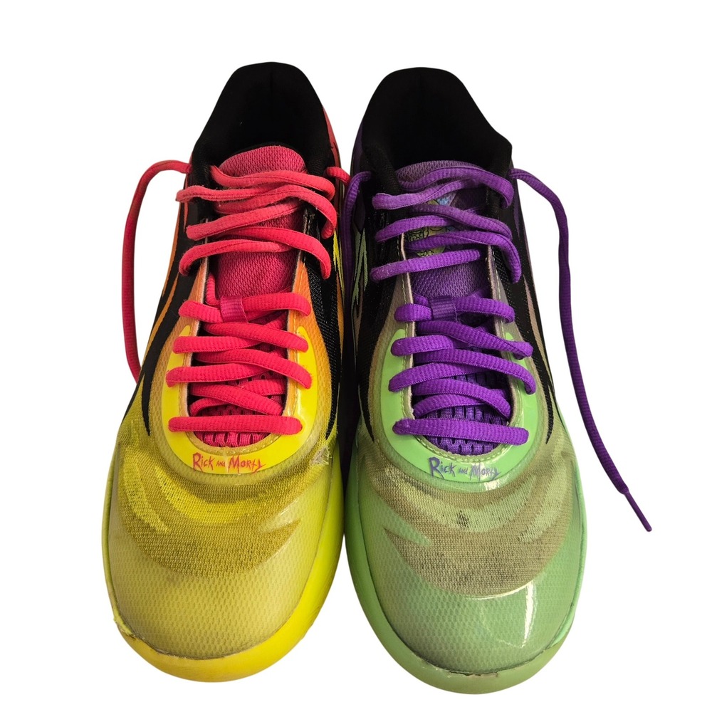Puma MB.01 Rick and Morty Basketball Shoes Mens Size 9 Neon Green Pink Purple‎
